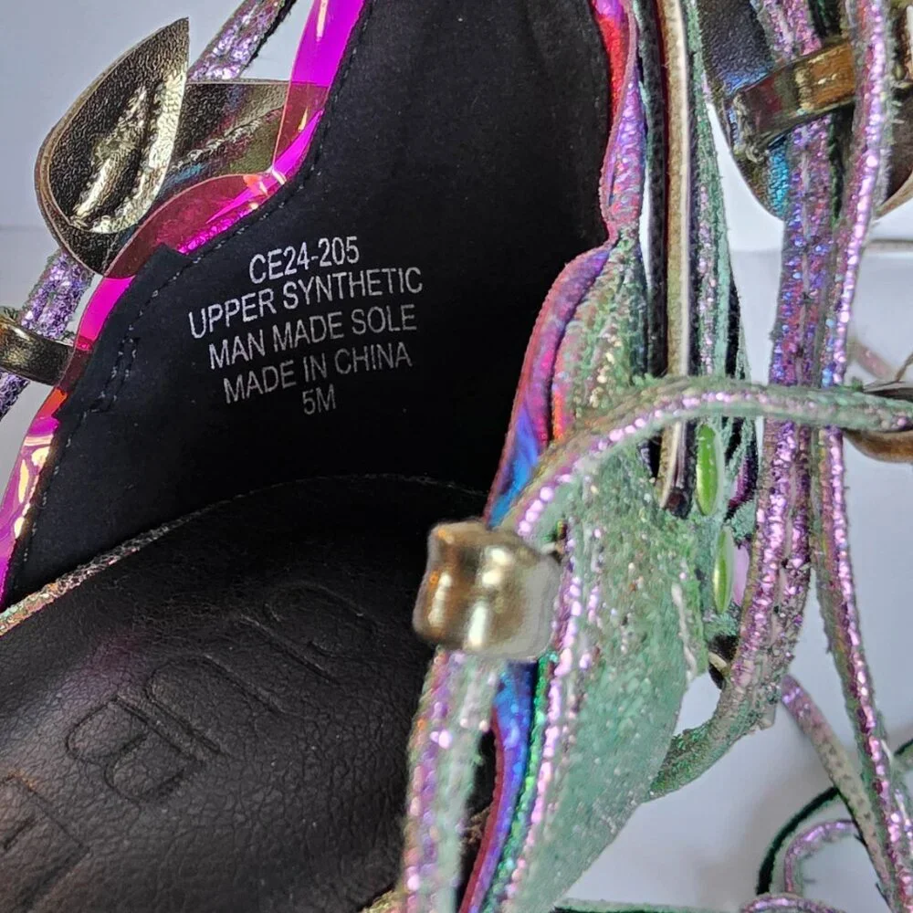 Club Exx Pixie Queen Butterfly Platform Heels Size 5 Iridescent‎ Rave Fairycore